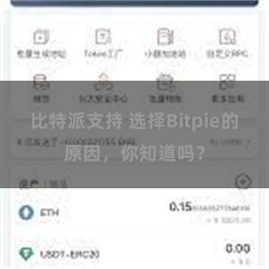   比特派支持 选择Bitpie的原因，你知道吗？