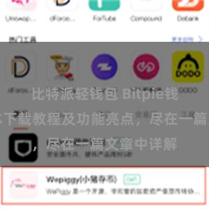 比特派轻钱包 Bitpie钱包最新版本下载教程及功能亮点，尽在一篇文章中详解