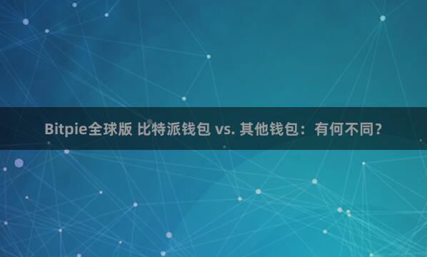 Bitpie全球版 比特派钱包 vs. 其他钱包：有何不同？