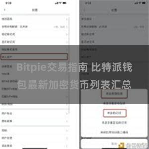 Bitpie交易指南 比特派钱包最新加密货币列表汇总