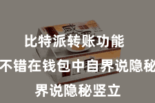 比特派转账功能  用户不错在钱包中自界说隐秘竖立